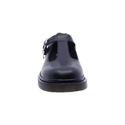 Zapato escolar Coqueta para niña de piel negro Martín con diseño tipo T