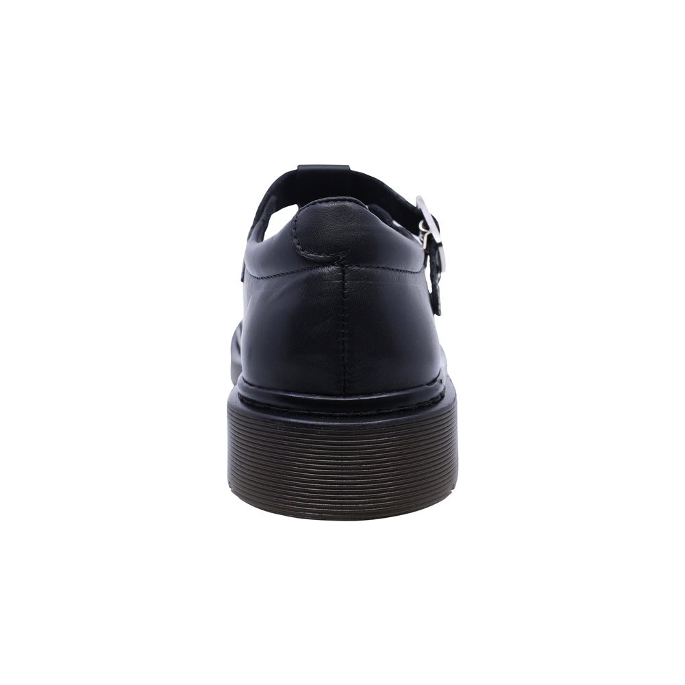 Zapato escolar Coqueta para niña de piel negro Martín con diseño tipo T