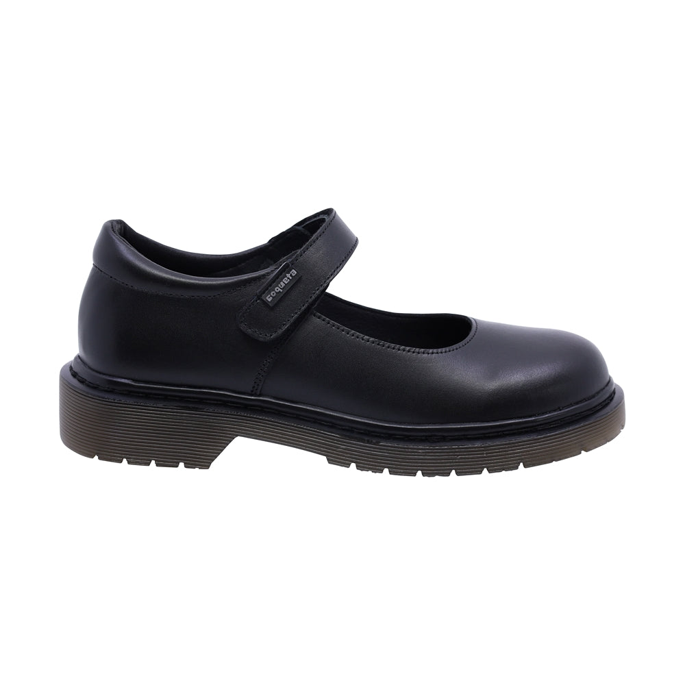 Zapato escolar Coqueta para niña de piel negro Martín con suela robusta