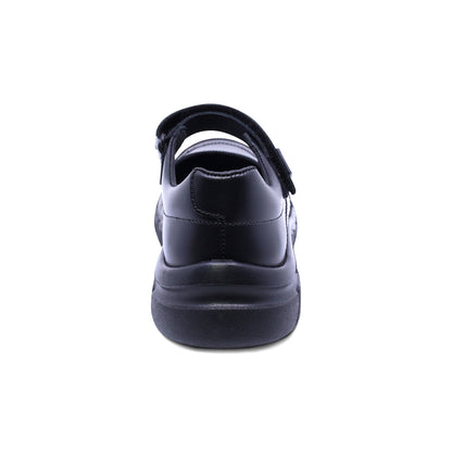 Zapato escolar Coqueta para niña de piel negro Balu con puntera antiraspaduras