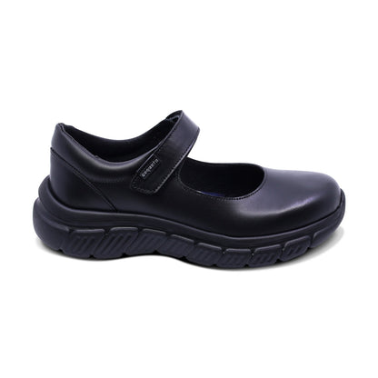 Zapato escolar Coqueta de piel color negro Balu con tira de contacto
