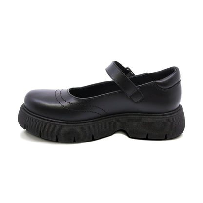 Zapato escolar Coqueta para niña de piel negro Igor con dije