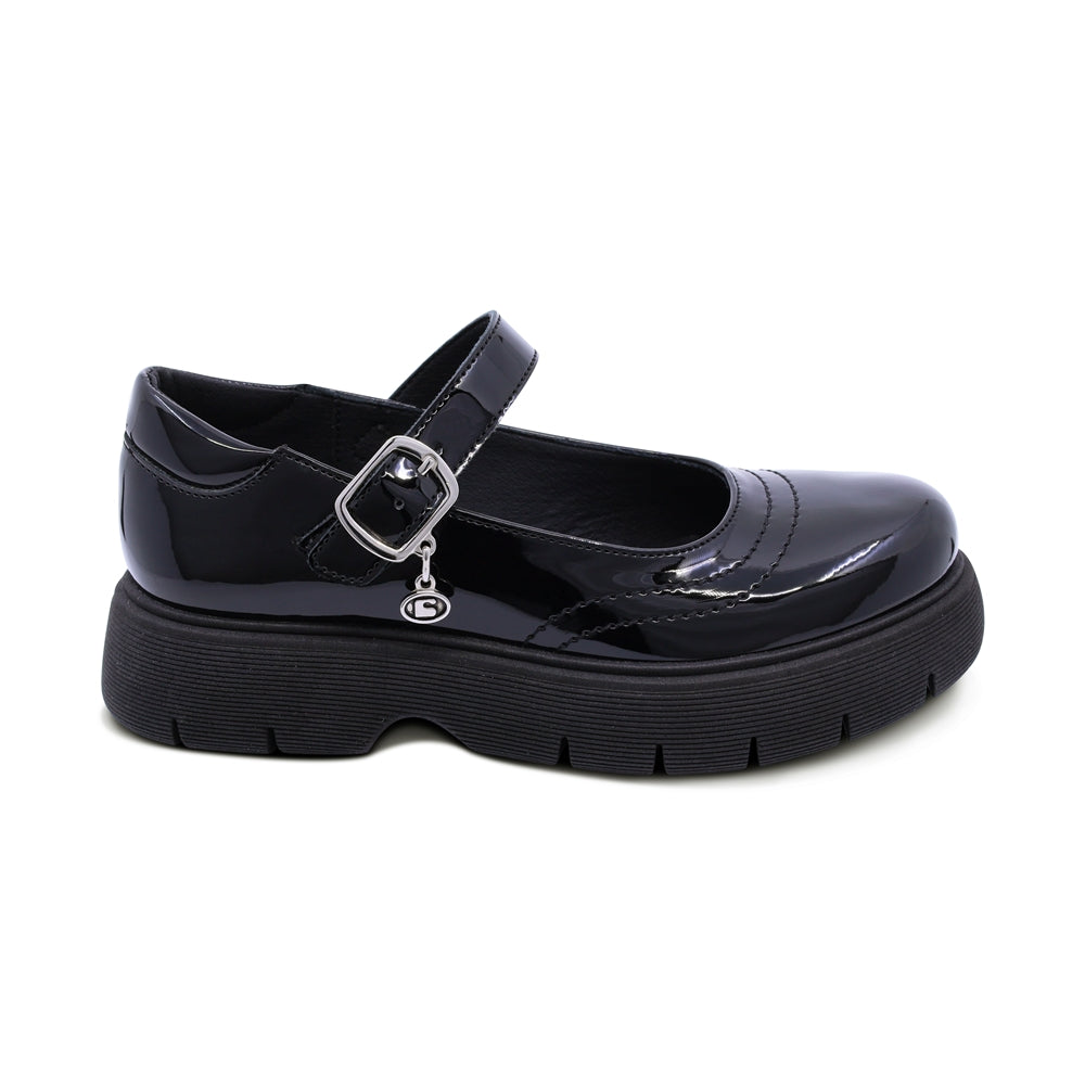 Zapato escolar Coqueta de charol color negro Igor con hebilla
