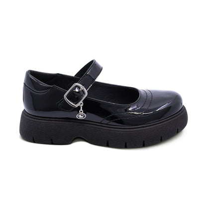 Zapato escolar Coqueta de charol color negro Igor con hebilla