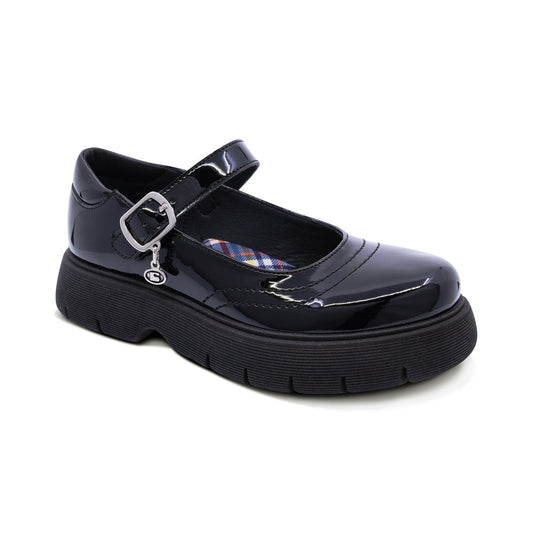 Zapato escolar Coqueta de charol color negro Igor con hebilla