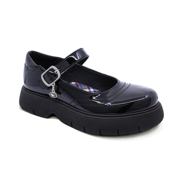 Zapato escolar Coqueta de charol color negro Igor con hebilla