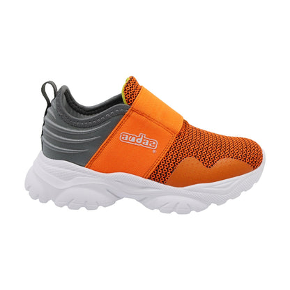 Tenis Audaz para niño en textil naranja Two con elástico ajustable