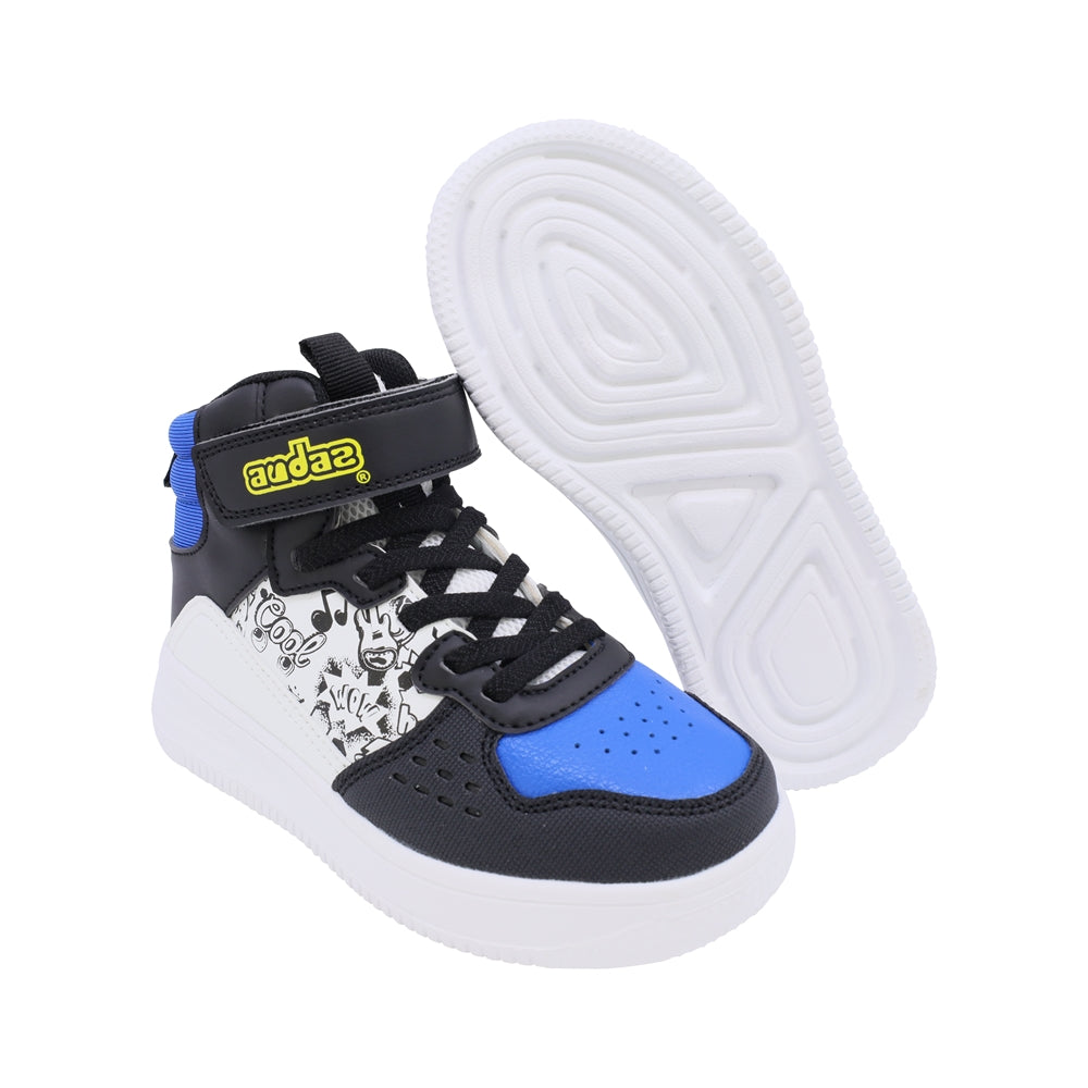 Tenis Audaz para niño en sintético negro Two con diseño de cómic