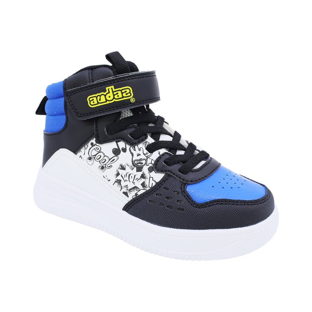 Tenis Audaz para niño en sintético negro Two con diseño de cómic