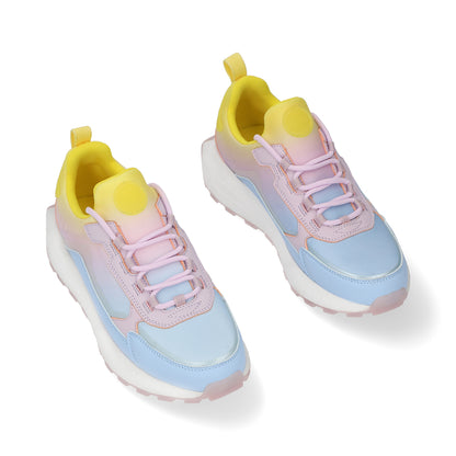 SNEAKER SPORT DAMA 608802 AZUL/AMARILLO CAPA DE OZONO