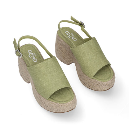 SANDALIA CASUAL DAMA 612401 VERDE CAPA DE OZONO