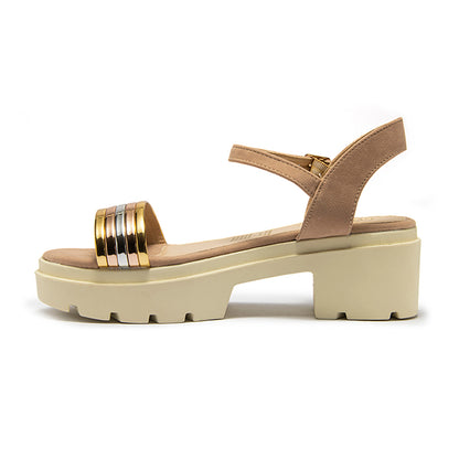 SANDALIA CASUAL DAMA 621901 ORO CAPA DE OZONO