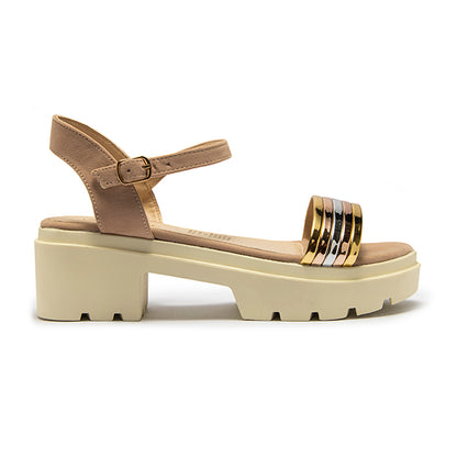 SANDALIA CASUAL DAMA 621901 ORO CAPA DE OZONO