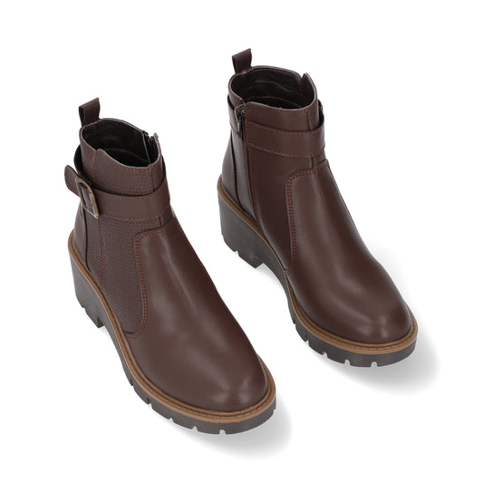 BOTÍN CASUAL DAMA 648201 MARRON CAPA DE OZONO