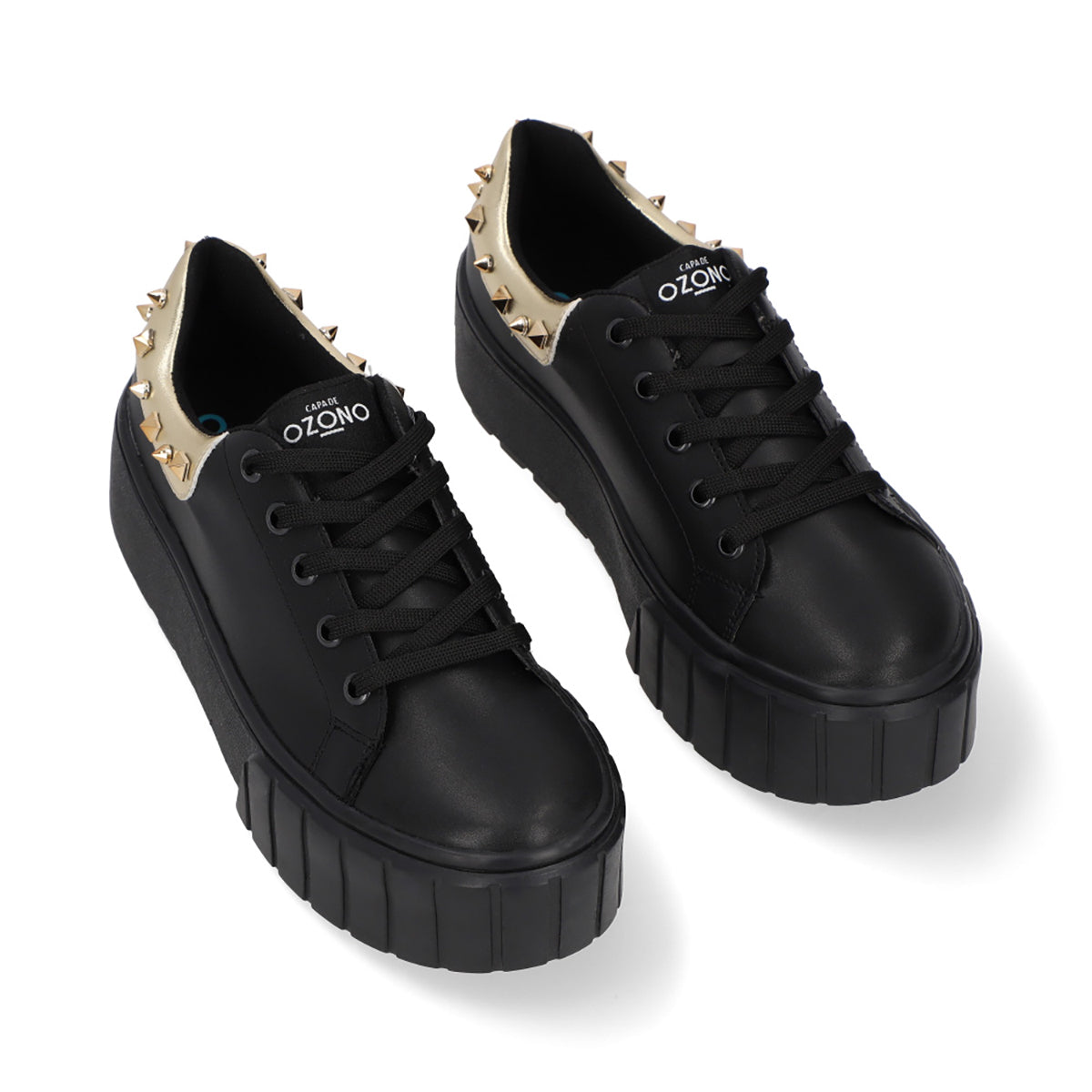 SNEAKER SPORT DAMA 651101 NEGRO/ORO CAPA DE OZONO