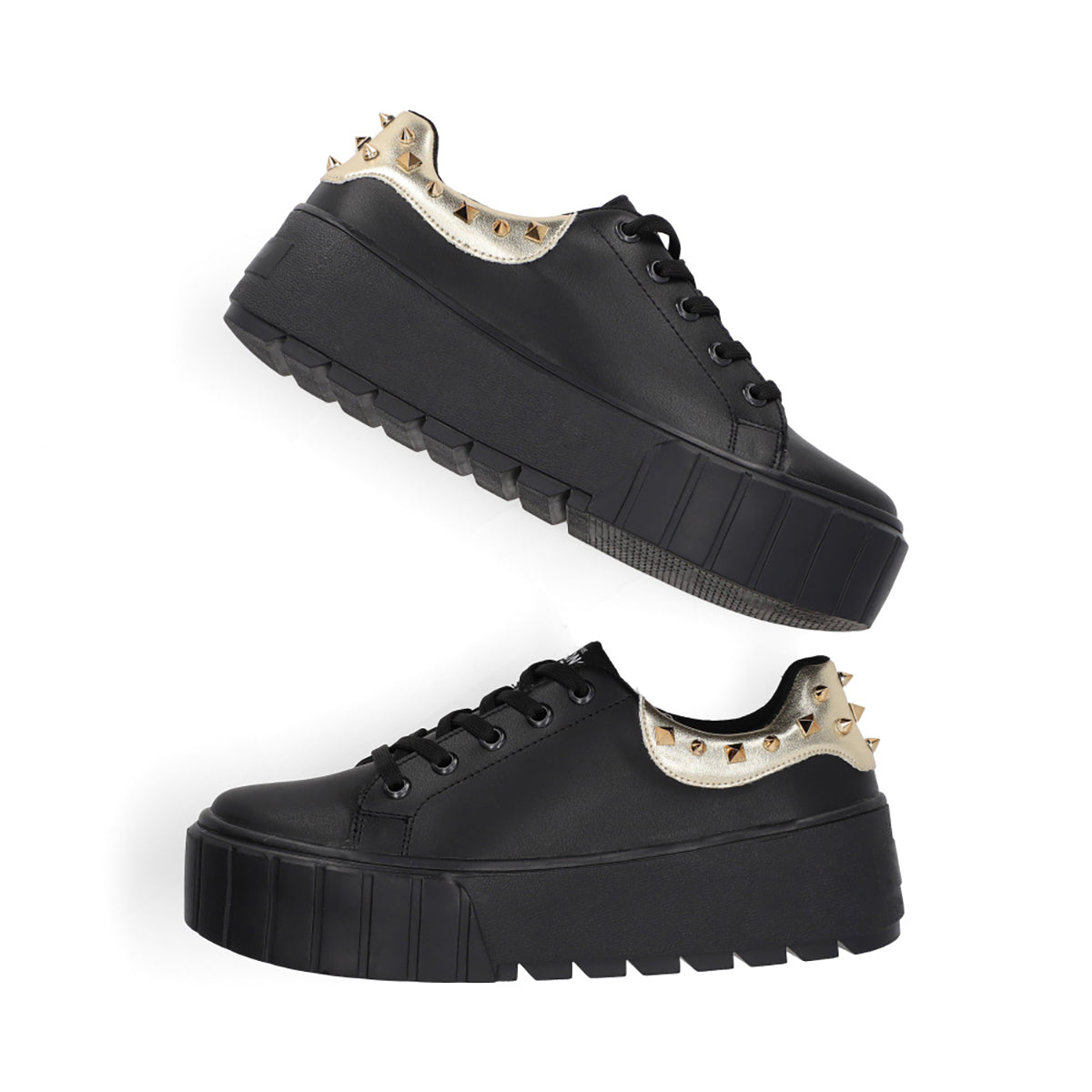 SNEAKER SPORT DAMA 651101 NEGRO/ORO CAPA DE OZONO