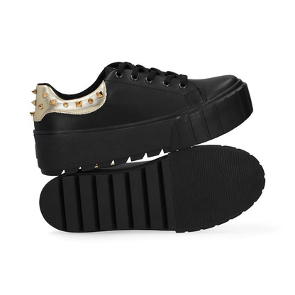 SNEAKER SPORT DAMA 651101 NEGRO/ORO CAPA DE OZONO