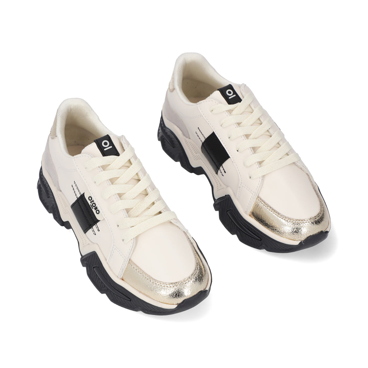 SNEAKER SPORT DAMA 651401 LATTE/NEGRO CAPA DE OZONO