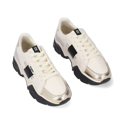 SNEAKER SPORT DAMA 651401 LATTE/NEGRO CAPA DE OZONO
