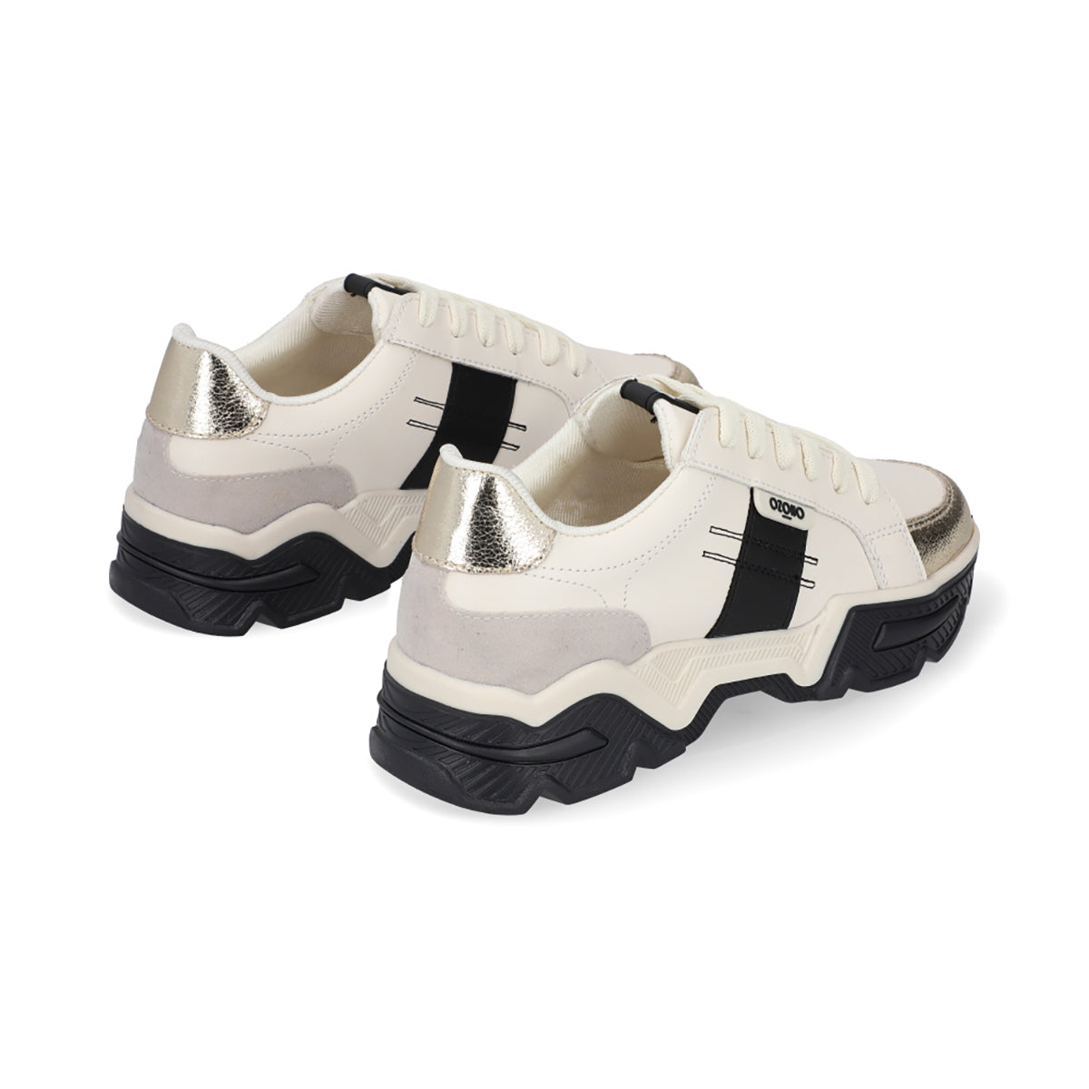 SNEAKER SPORT DAMA 651401 LATTE/NEGRO CAPA DE OZONO