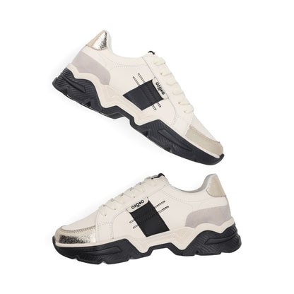 SNEAKER SPORT DAMA 651401 LATTE/NEGRO CAPA DE OZONO