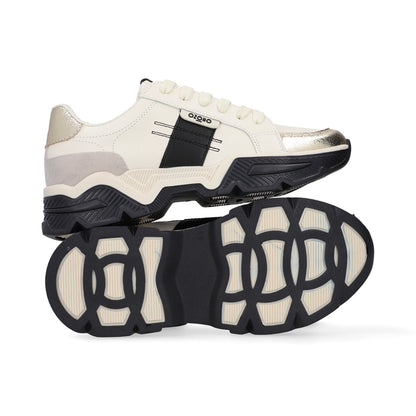 SNEAKER SPORT DAMA 651401 LATTE/NEGRO CAPA DE OZONO