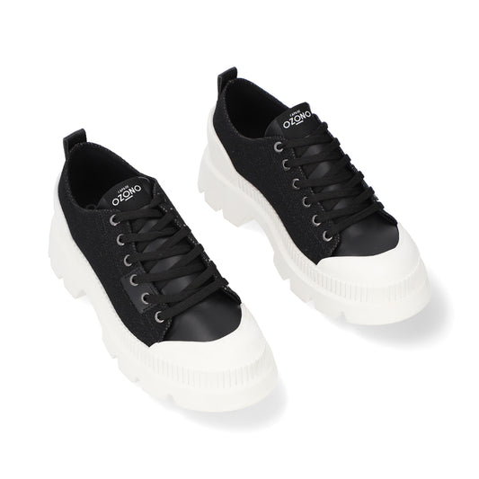 SNEAKER CASUAL DAMA 651701 NEGRO CAPA DE OZONO