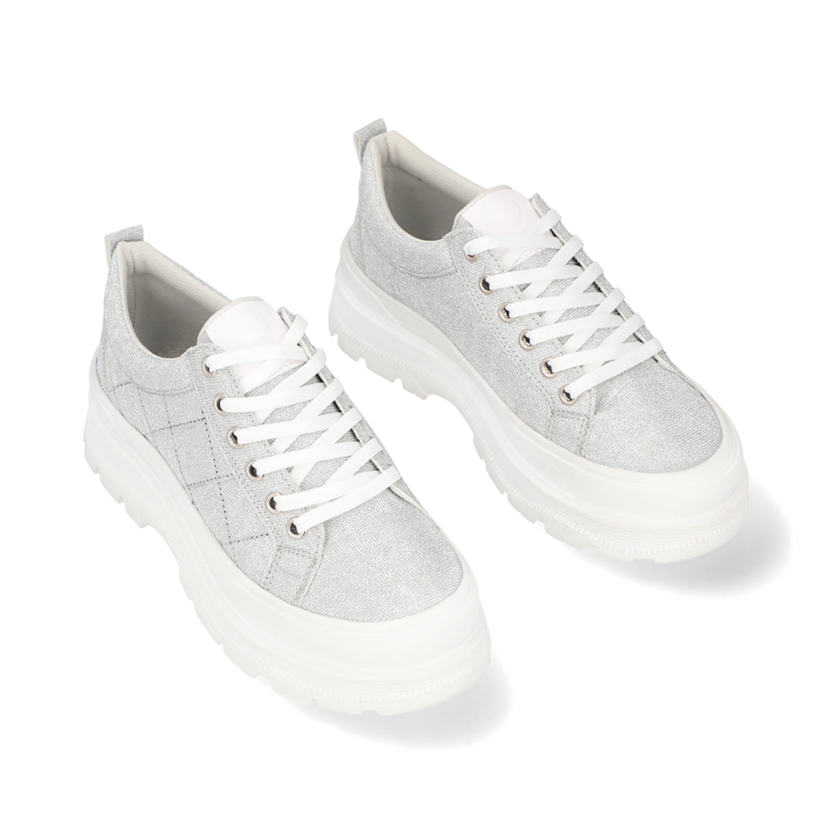 SNEAKER CASUAL DAMA 652001 PLATA CAPA DE OZONO