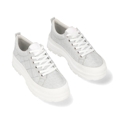 SNEAKER CASUAL DAMA 652001 PLATA CAPA DE OZONO