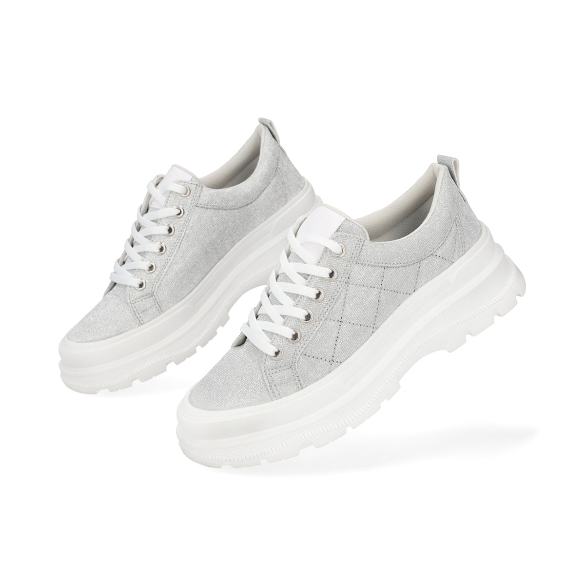 SNEAKER CASUAL DAMA 652001 PLATA CAPA DE OZONO
