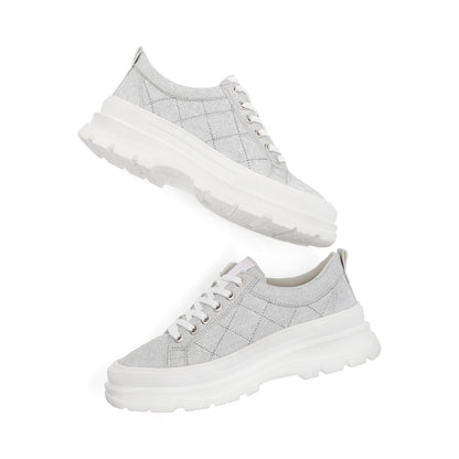 SNEAKER CASUAL DAMA 652001 PLATA CAPA DE OZONO