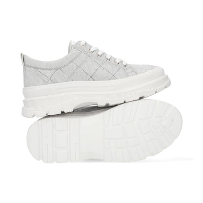 SNEAKER CASUAL DAMA 652001 PLATA CAPA DE OZONO