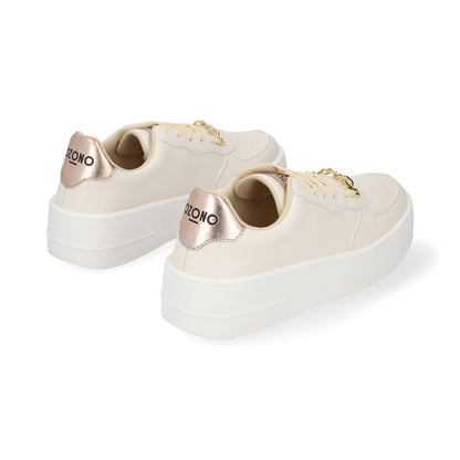 SNEAKER SPORT DAMA 652301 LATTE CAPA DE OZONO
