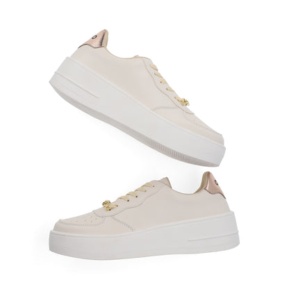 SNEAKER SPORT DAMA 652301 LATTE CAPA DE OZONO