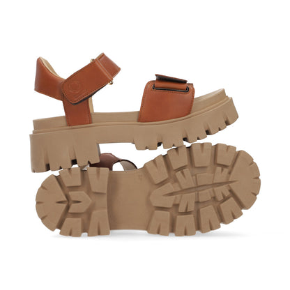 SANDALIA CASUAL DAMA 653301 COGNAC CAPA DE OZONO