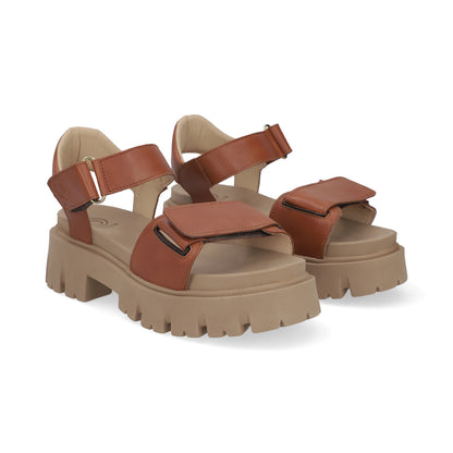 SANDALIA CASUAL DAMA 653301 COGNAC CAPA DE OZONO