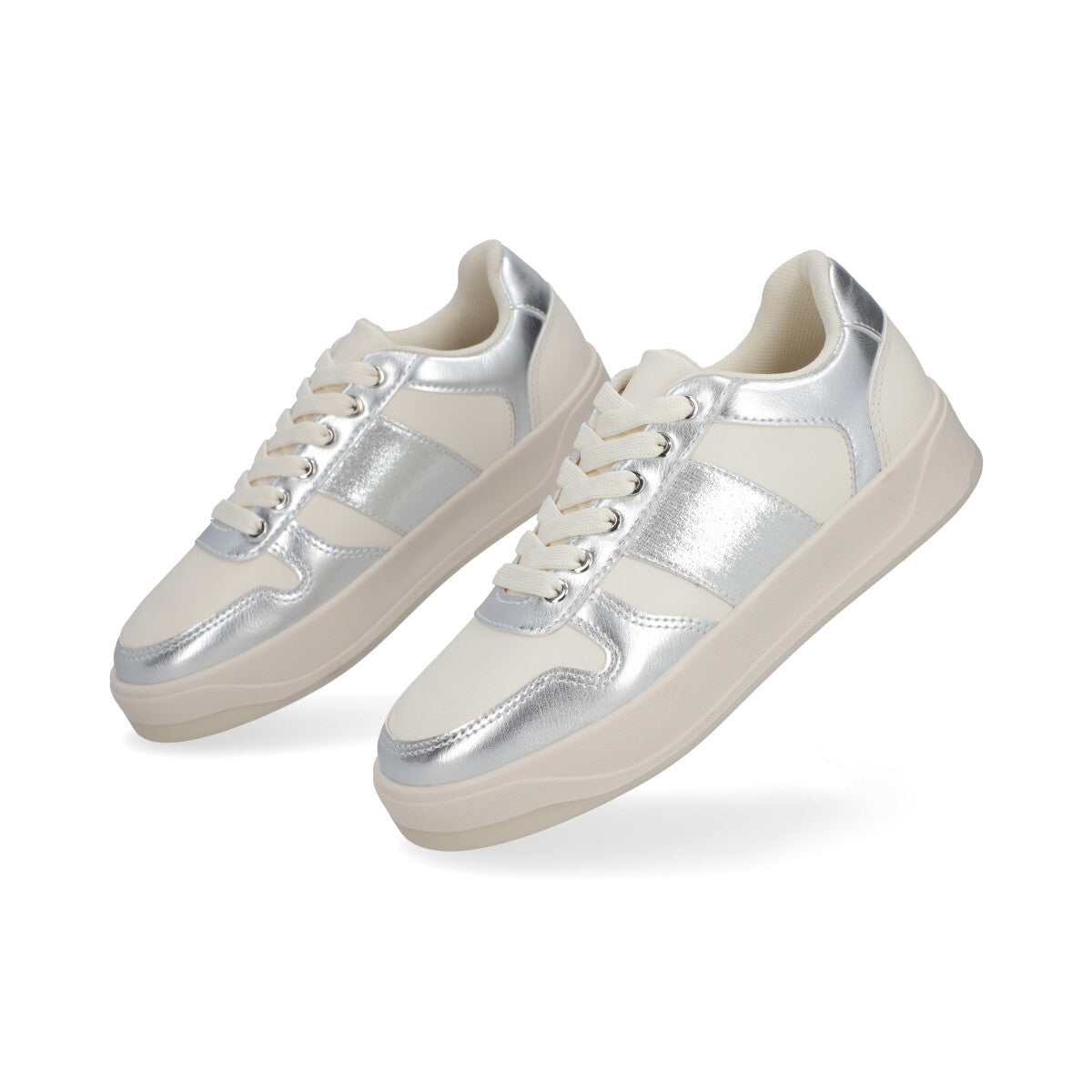 SNEAKER SPORT DAMA 653501 BLANCO/PLATA CAPA DE OZONO
