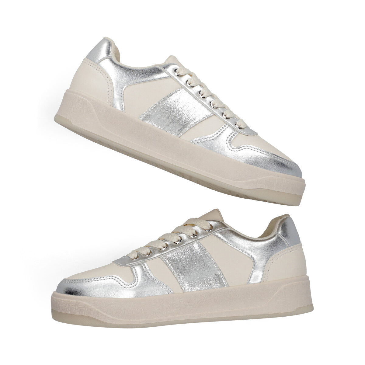 SNEAKER SPORT DAMA 653501 BLANCO/PLATA CAPA DE OZONO