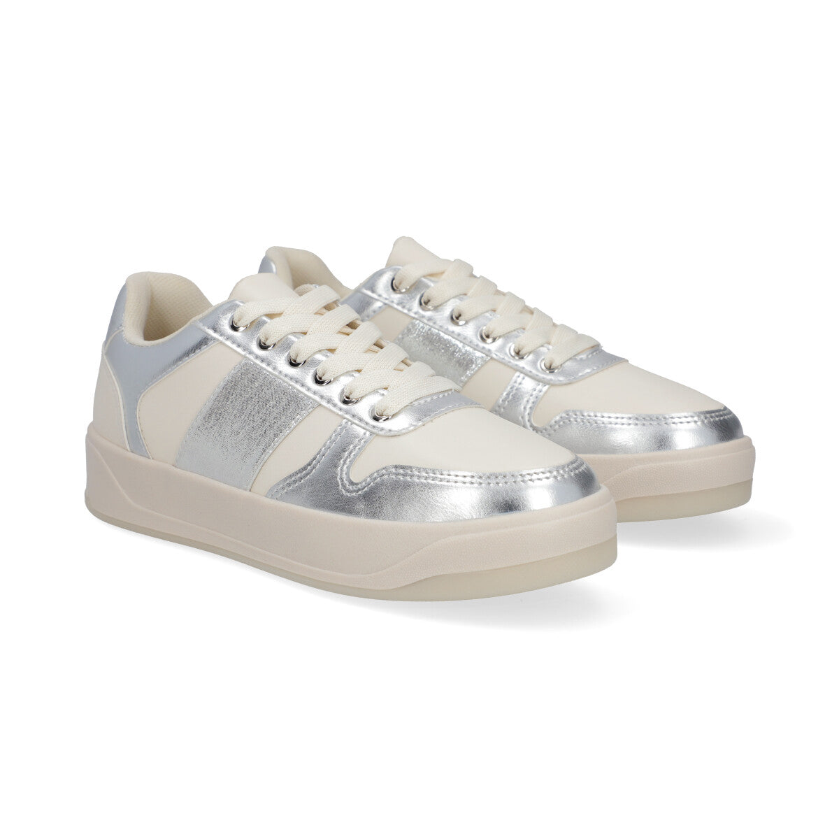 SNEAKER SPORT DAMA 653501 BLANCO/PLATA CAPA DE OZONO
