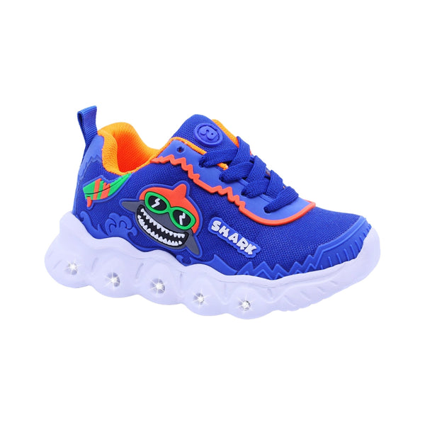 Tenis Audaz para niño en textil azul Two con diseño de tiburón