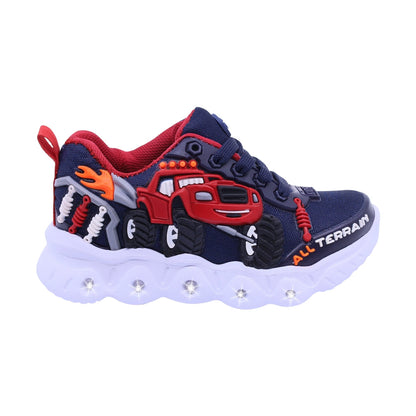 Tenis Audaz para niño en textil azul marino Two con diseño de camioneta