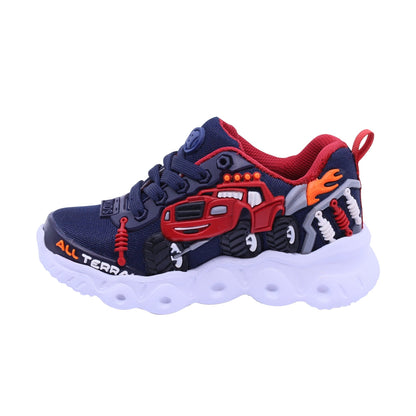 Tenis Audaz para niño en textil azul marino Two con diseño de camioneta