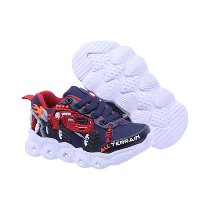Tenis Audaz para niño en textil azul marino Two con diseño de camioneta