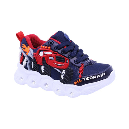 Tenis Audaz para niño en textil azul marino Two con diseño de camioneta