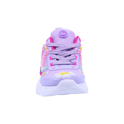 Tenis Coqueta para niña en textil morado Two con diseño de patines