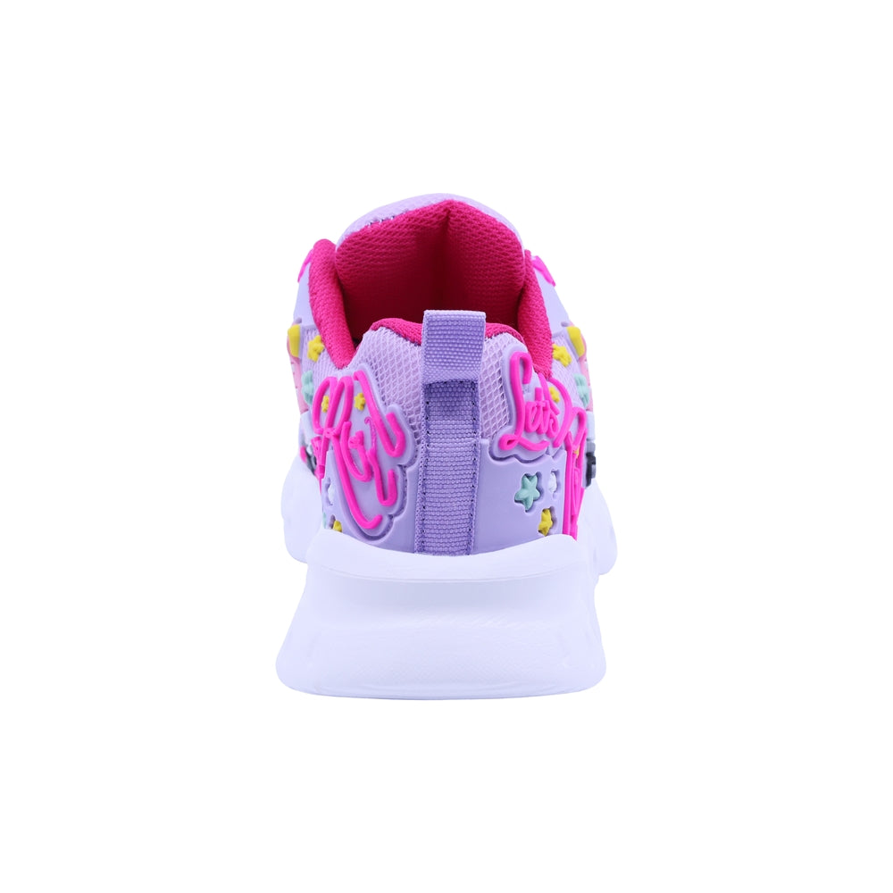Tenis Coqueta para niña en textil morado Two con diseño de patines