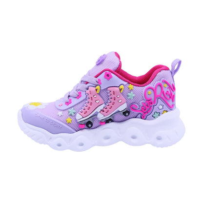 Tenis Coqueta para niña en textil morado Two con diseño de patines