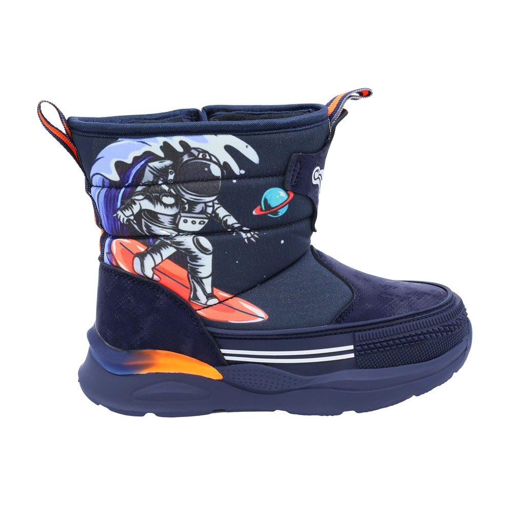 Bota Audaz para niño en sintético negro Two con diseño espacial