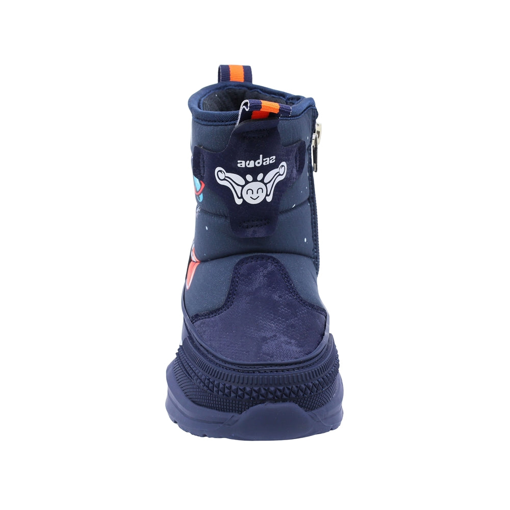 Bota Audaz para niño en sintético negro Two con diseño espacial