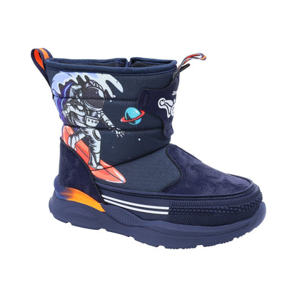 Bota Audaz para niño en sintético negro Two con diseño espacial
